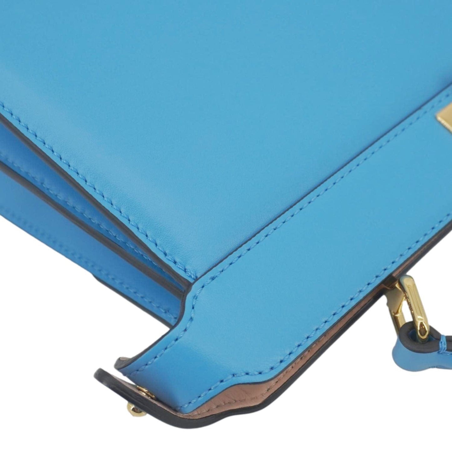 FENDI Peekaboo I SEE U East West Leather Crossbody Bag Blue