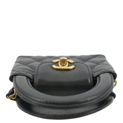 CHANEL AP3435 Kelly Quilted Aged Calfskin Leather Shoulder Bag Black