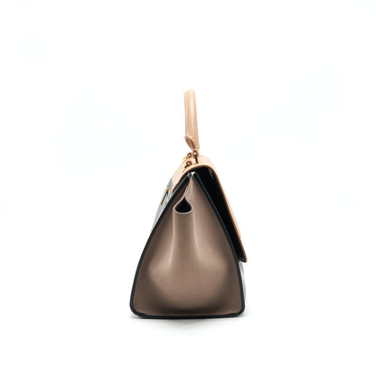 CELINE SMALL TRAPEZE Purse MULTI COLOuR BEIGE/ BLACK/ BEIGE