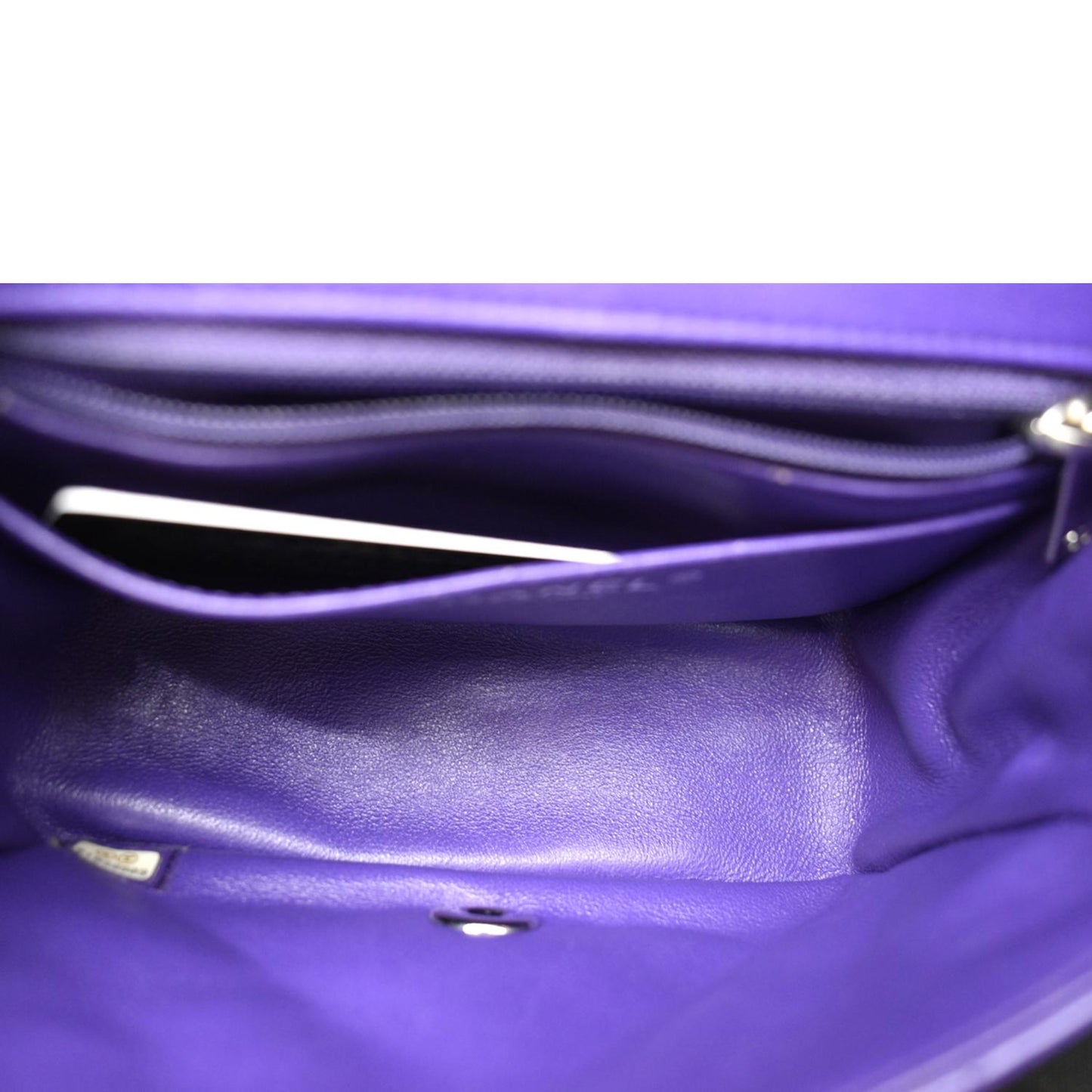 CHANEL Mini Flap Patent Calfskin Leather Shoulder Bag Purple