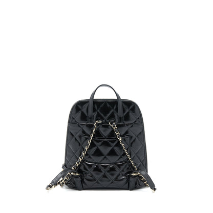 Chanel 22A Quilted Backpack Shiny Calfskin Black LGHW (Microchip)