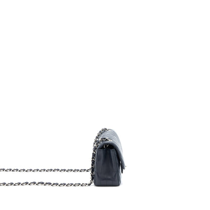 Chanel Mini Rectangular Flap Bag Chevron Lambskin Navy SHW