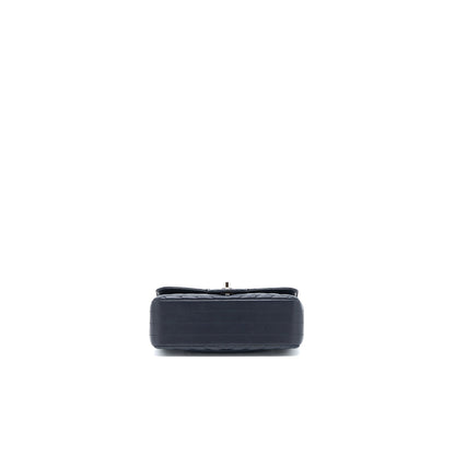 Chanel Mini Rectangular Flap Bag Chevron Lambskin Navy SHW