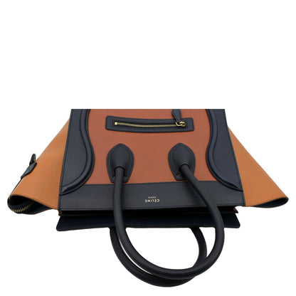 CELINE Luggage Calfskin Leather Tote Bag Tri-Color