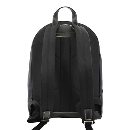 BURBERRY Rocco Check Fabric Backpack Navy Blue