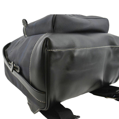 BURBERRY Rocco Check Fabric Backpack Navy Blue
