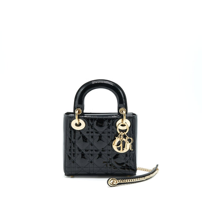 Dior Mini Lady Dior Patent Leather Black