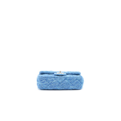 Chanel Coco Love Flap Bag Camellia Denim Blue SHW (Microchip)