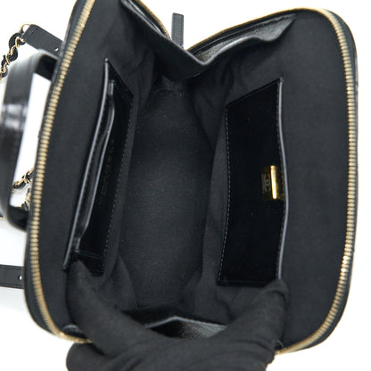 Chanel 22A Quilted Backpack Shiny Calfskin Black LGHW (Microchip)