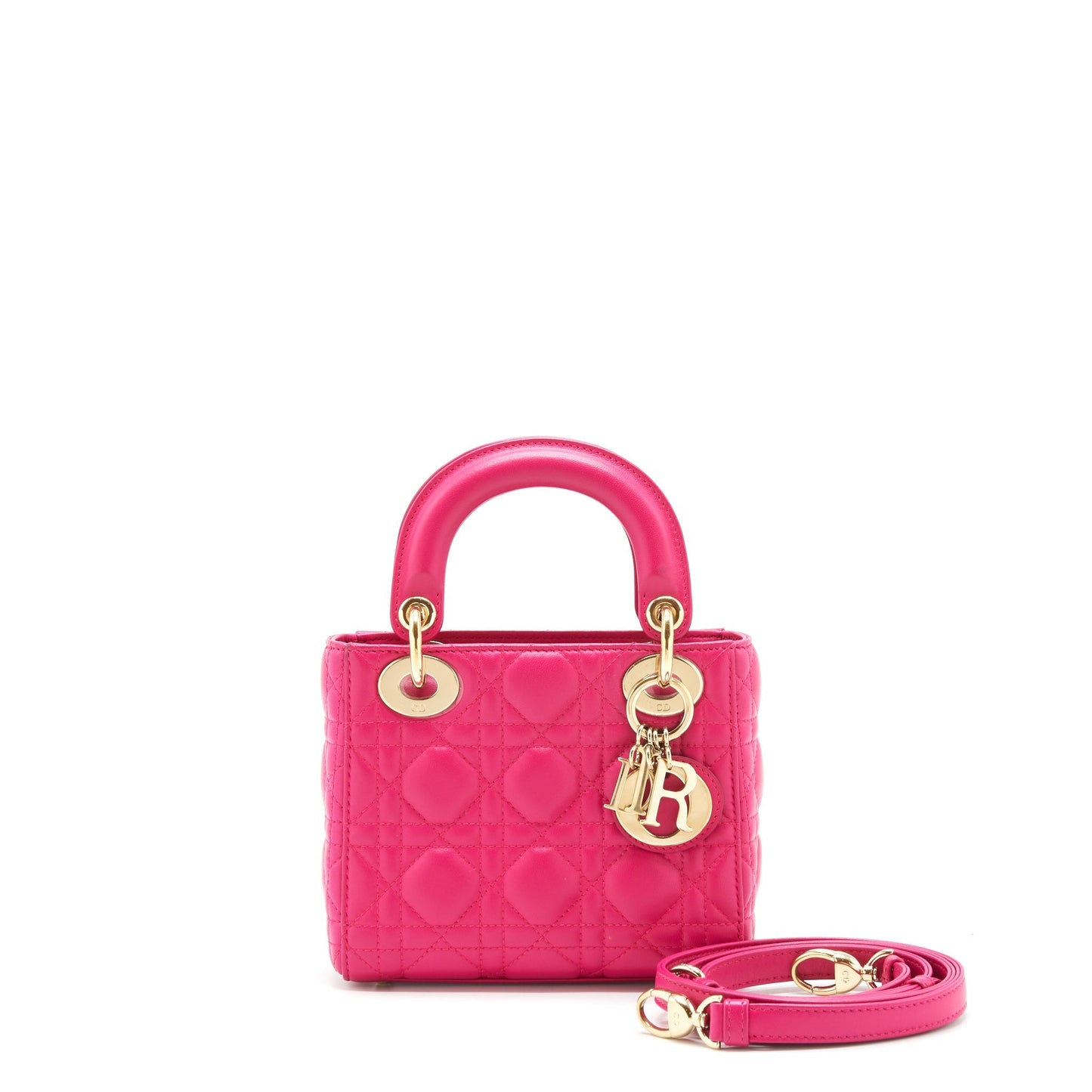 Dior mini lady Dior Purse lambskin pink
