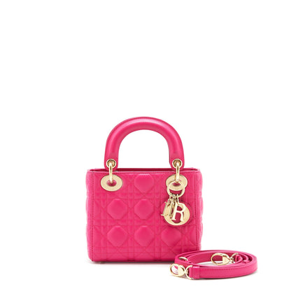 Dior mini lady Dior Purse lambskin pink