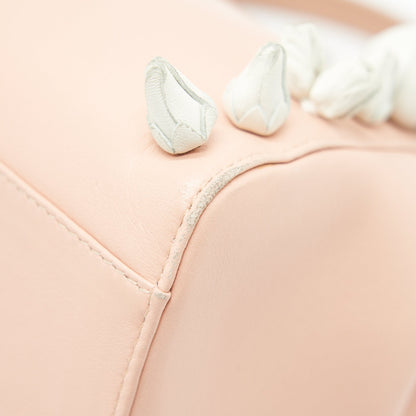 FENDI PEEKABOO MINI KAPPA HANDLE BAG LAMBSKIN IN BABY PINK WITH WHITE FLOWERS