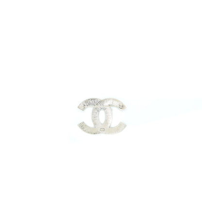 Chanel CC Logo Brooch Metal/Strass Silver Tone