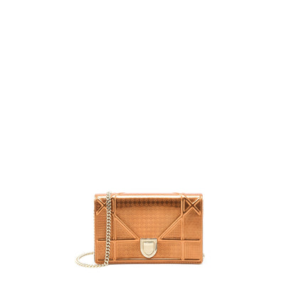 Dior Diorama Wallet on Chain Patent Metallic