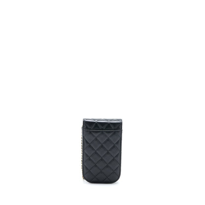 Chanel Flap Phone Pouch with Chain Black Lambskin GHW