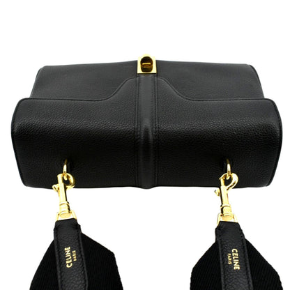 CELINE Teen 16 Calfskin Leather Crossbody Bag Black