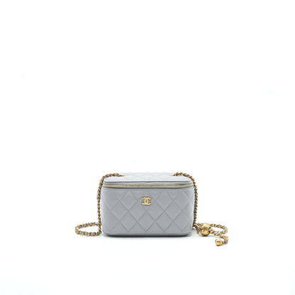 Chanel 21B Pearl Crush Long Vanity with Chain Light Grey GHW