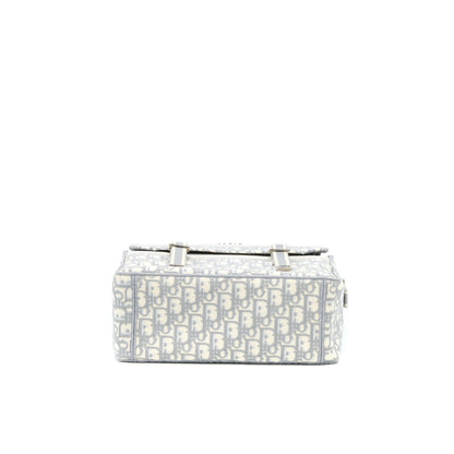 Dior Diorcamp Messenger Purse Oblique Embroidery Light Grey
