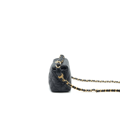 Chanel Small CC Wrapped Strap Bag Crumpled Lambskin