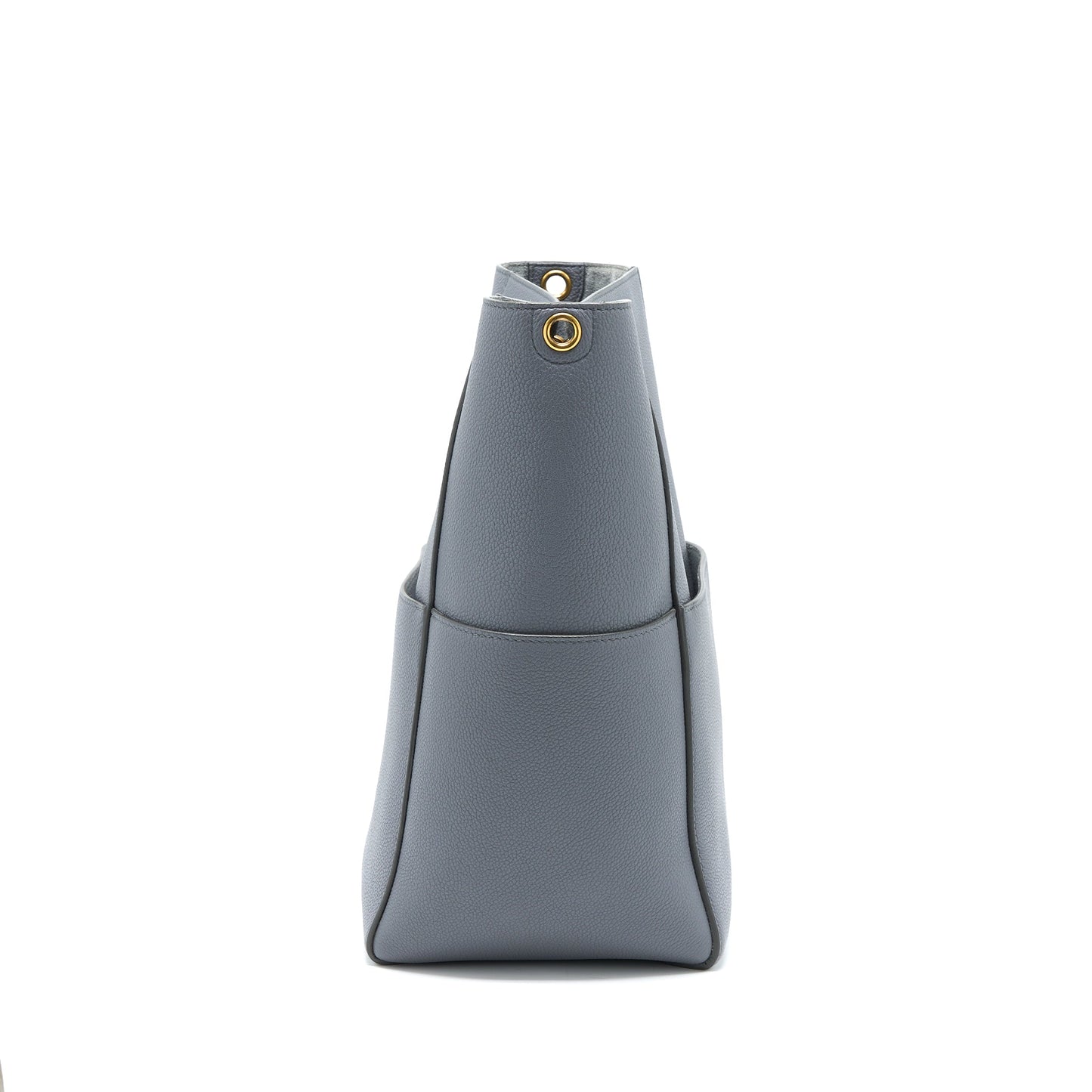 Celine Sangle Bucket Purse Calfskin Grey