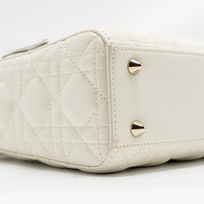 Dior Small Lady Dior My ABCDior Purse Cannage Lambskin White