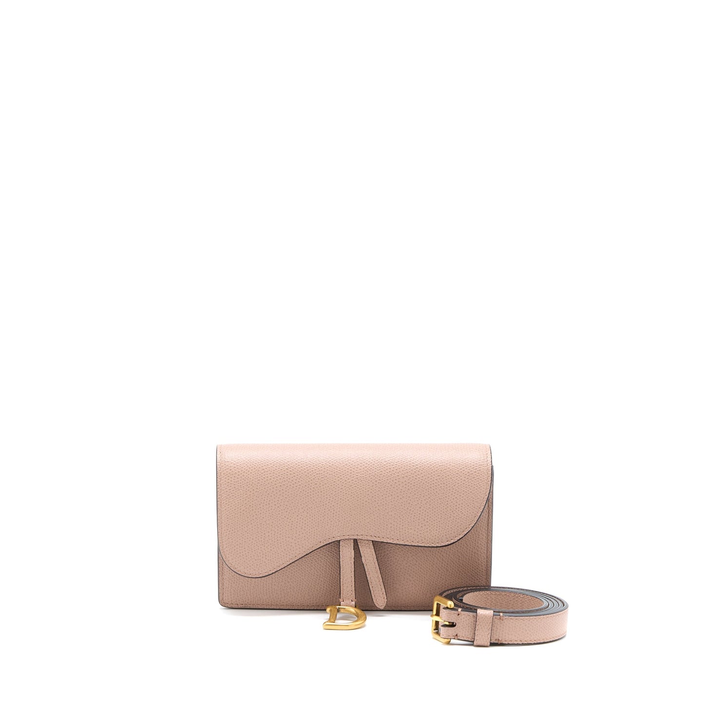 Dior Saddle Belt Pouch Grained Calfskin Dark Beige