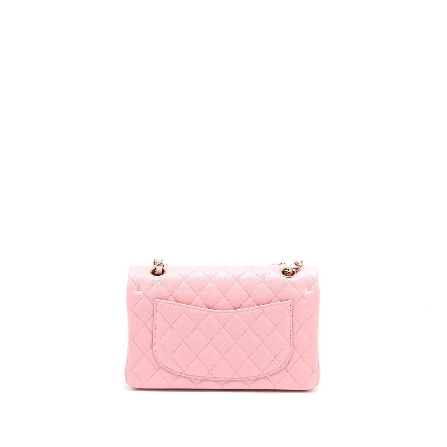 Chanel 22C Small Classic Double Flap Bag Caviar Pink LGHW (Microchip)