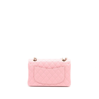 Chanel 22C Small Classic Double Flap Bag Caviar Pink LGHW (Microchip)