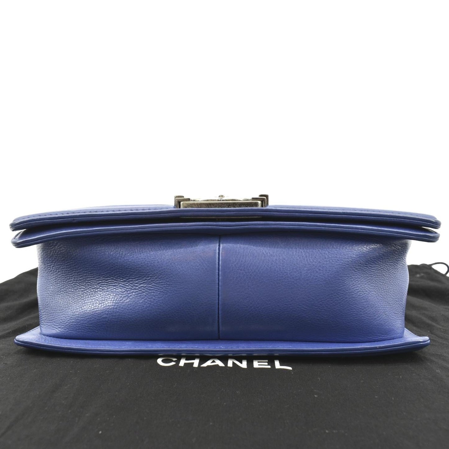 CHANEL Boy Flap Calf Leather Crossbody Bag Blue
