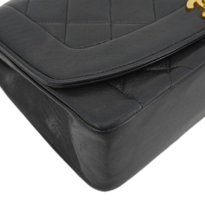 CHANEL Diana Flap Quilted Leather Shoulder Bag Black
