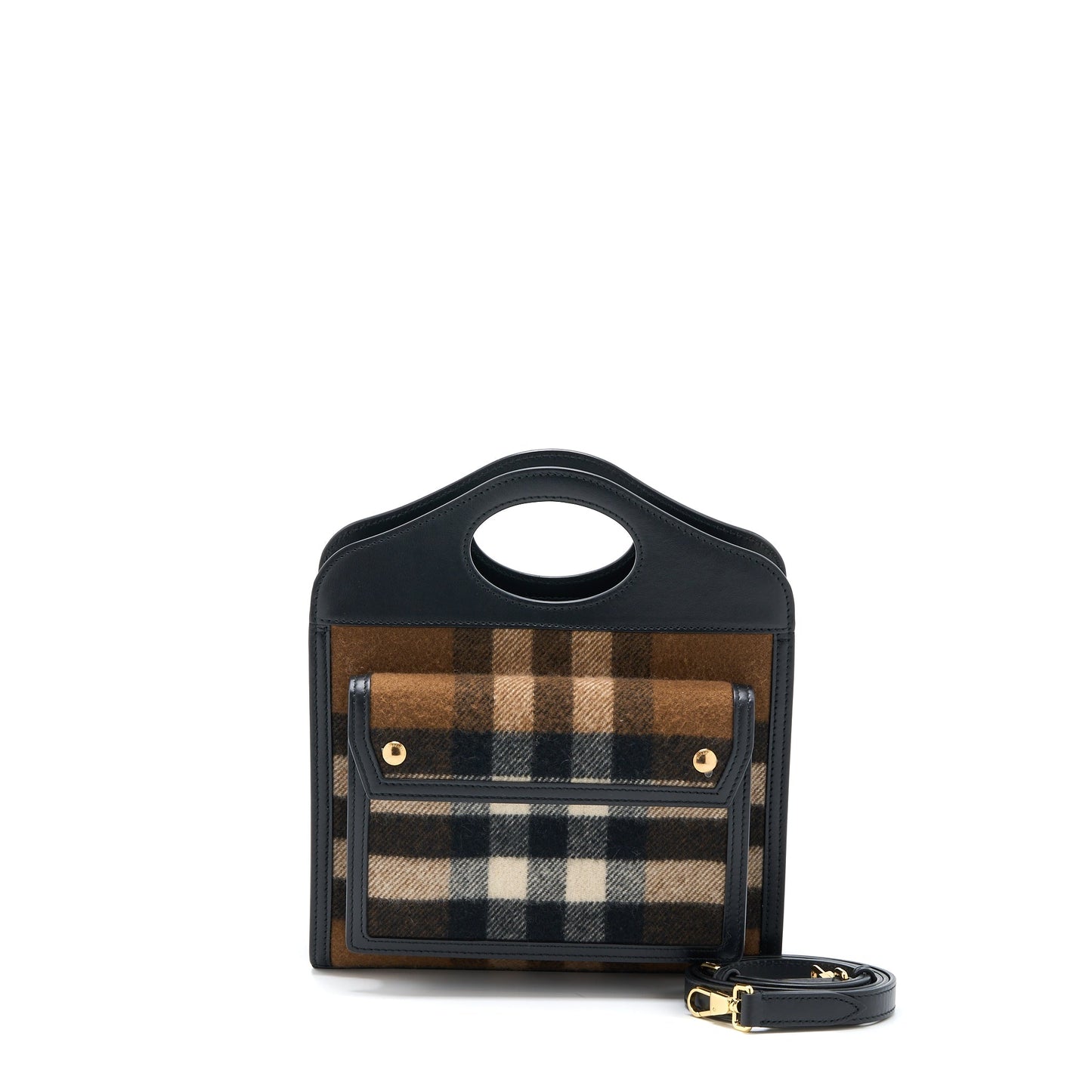 Burberry Check Pocket Purse Cashmere/ Leather