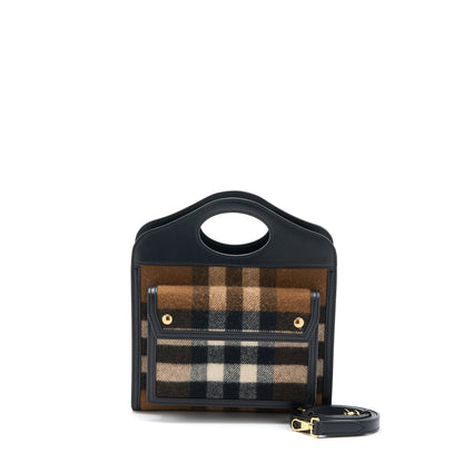 Burberry Check Pocket Purse Cashmere/ Leather