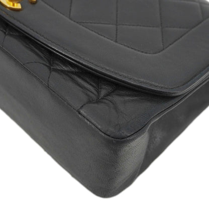 CHANEL Diana Flap Quilted Leather Shoulder Bag Black