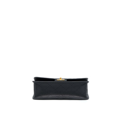 Chanel 22K Top Handle Messenger Bag Caviar Black Brushed GHW (Microchip)