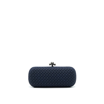 Bottega Veneta Knot Clutch in Navy with Ruthenium Hardware
