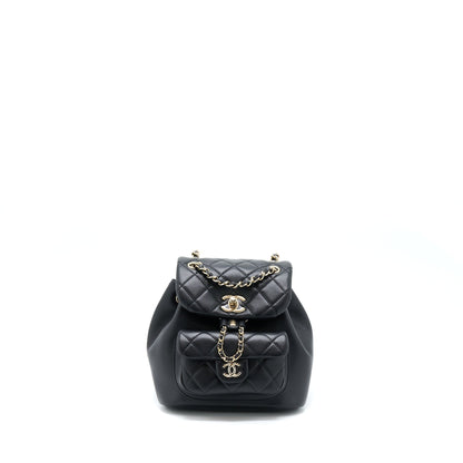 Chanel Duma Mini Backpack Lambskin Black LGHW (Microchip)
