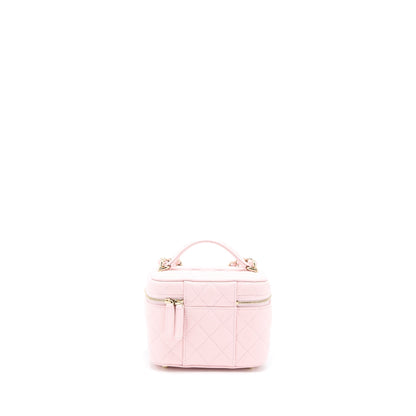 Chanel 22S Top Handle Vanity Bag Caviar Light Pink LGHW (Microchip)