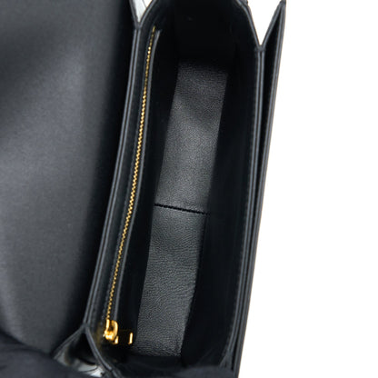 Celine Teen Triomphe Purse In Shiny Calfskin Black