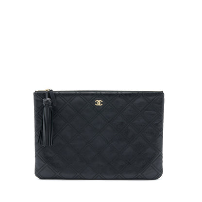 Chanel Quilted Pouch with Tassel Black LGHW