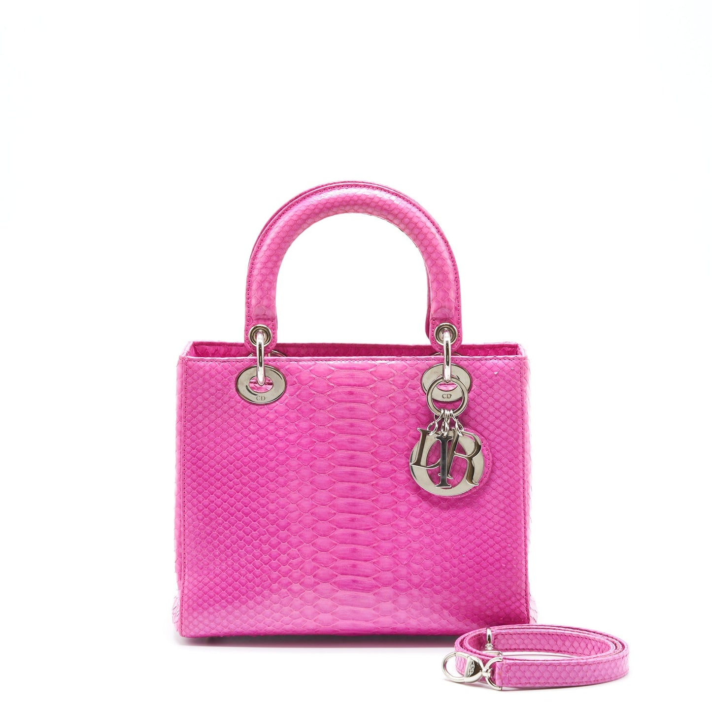 Dior Medium Lady Dior Python Pink