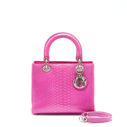 Dior Medium Lady Dior Python Pink