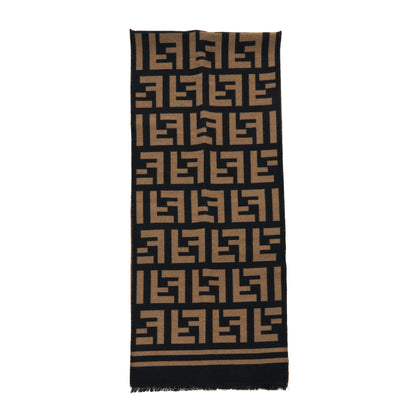 Fendi Wool And Silk Scarf 180x35cm Black/Brown