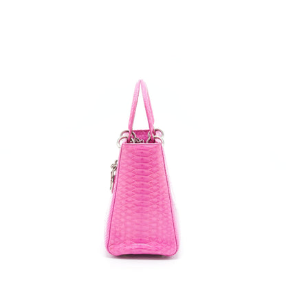 Dior Medium Lady Dior Python Pink