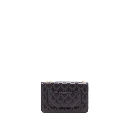 Chanel Gold Pillar Wallet On Chain Lambskin Dark Brown Brushed GHW(Microchip)