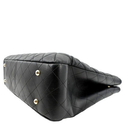 CHANEL Large Classic Shopping Quilted Leather Tote Bag Black