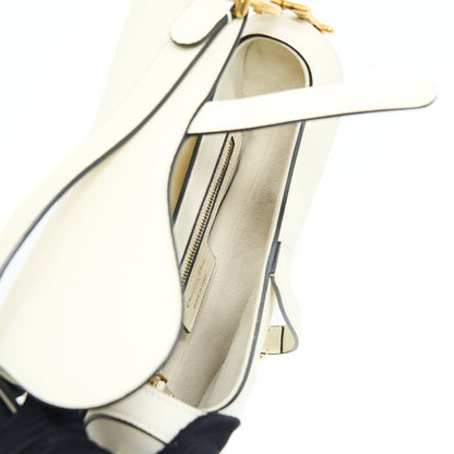 Dior Medium Saddle Purse Calfskin White