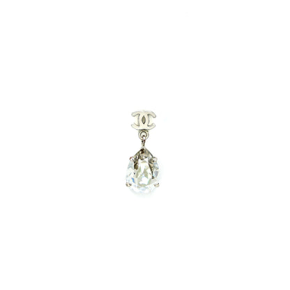 Chanel CC Logo trass Drop Silver Tone