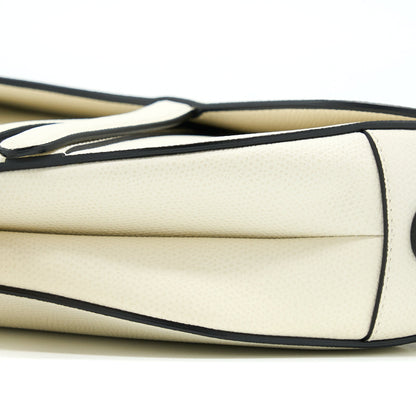 Dior Medium Saddle Purse Calfskin White