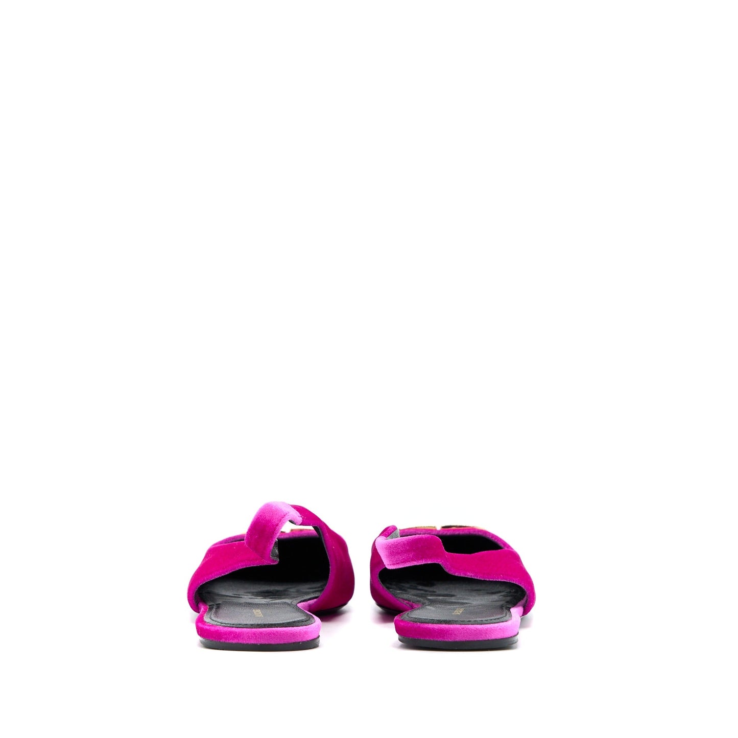 Balenciaga Size 39.5 Ballet Flats Velvet Pink Gold Tone