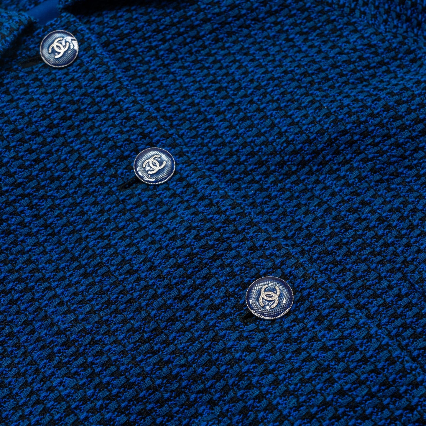 Chanel size 40 22P Blouson jacket cotton/wool/polyamide dark blue